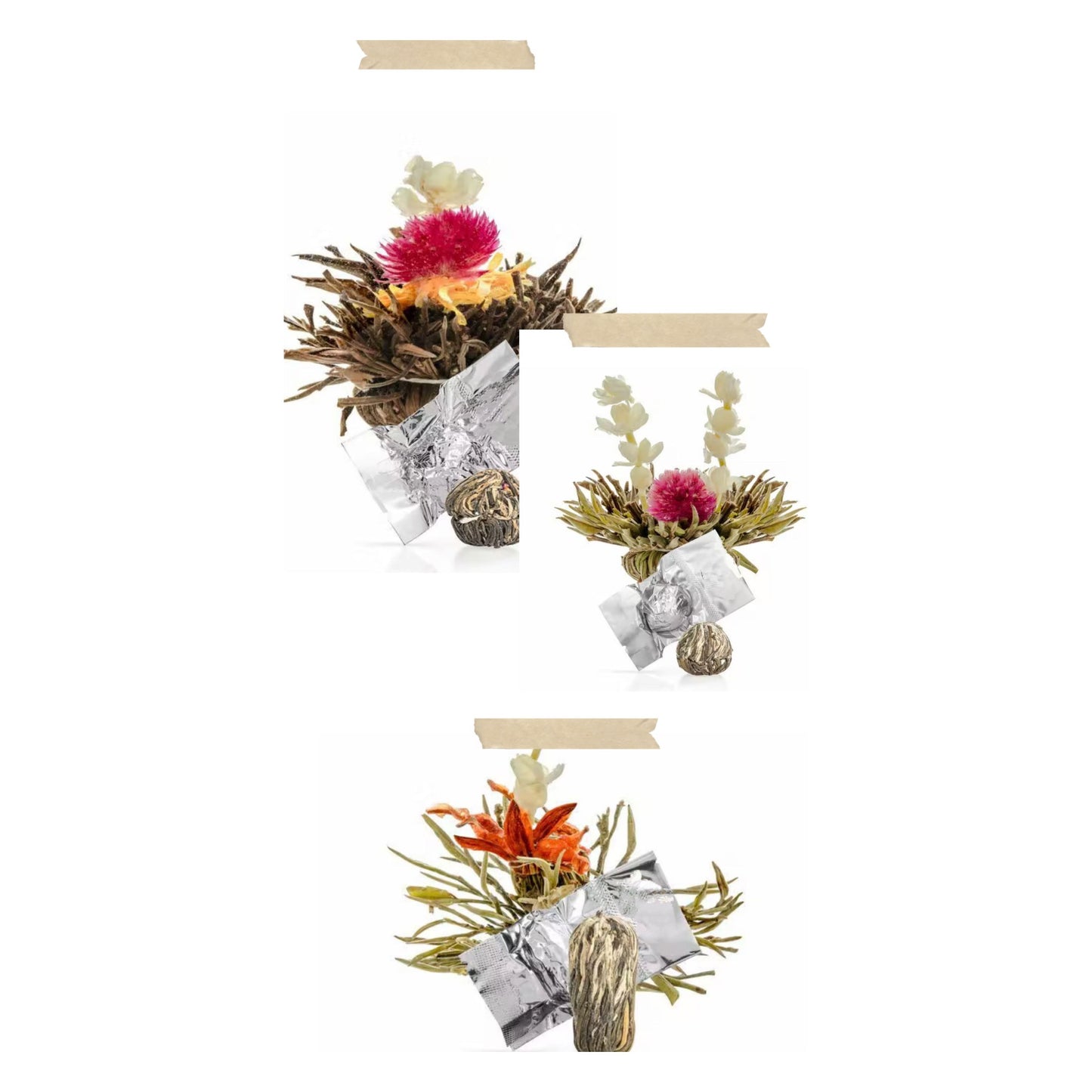 Borosilicate heat-resistant glass and 6 pcs Blooming tea