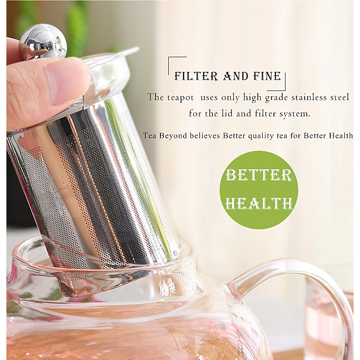 Good Clear Borosilicate Glass Teapot With Stainless Steel Infuser Strainer Heat Resistant Loose Leaf Tea Pot Tool Kettle Set