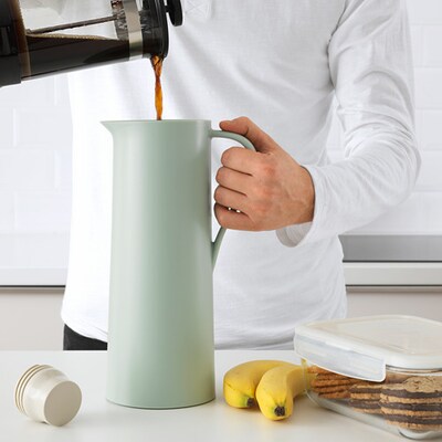 Vacuum flask, light green/beige, 34 oz