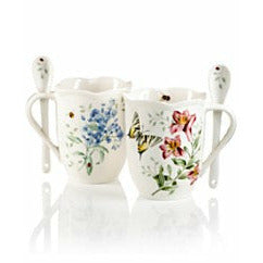 Butterfly Meadow Set of 2  Mugs with Spoons