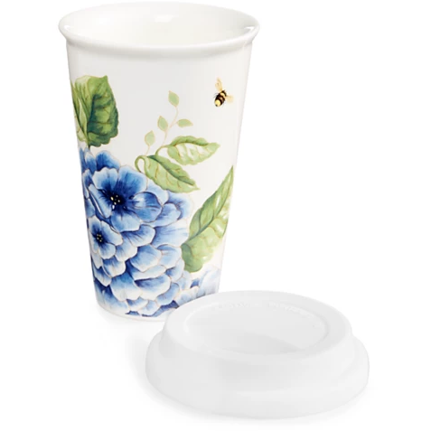 Butterfly Meadow Blue Thermal Travel Mug