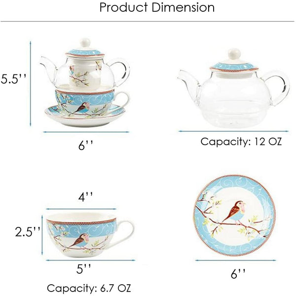 Glass Teapot with a Fine Glass Teapot with a