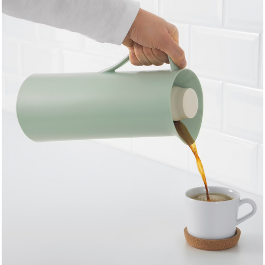 Vacuum flask, light green/beige, 34 oz