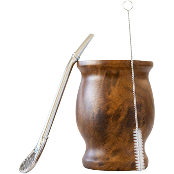 Yerba Mate Gourd Set Double Wall Stainless Steel Mate Tea Cup and Bombilla Includ and Brush