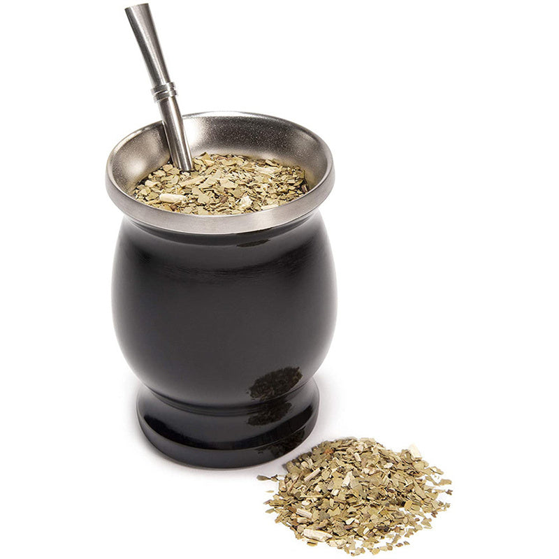 Yerba Mate Gourd Set Double Wall Stainless Steel Mate Tea Cup and Bombilla Includ and Brush